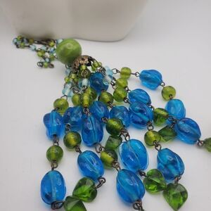 Venetian glass handcrafted upcycled‎ necklace pendant chandelier styled